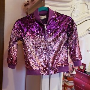 Girls Purple Sequin Jacket